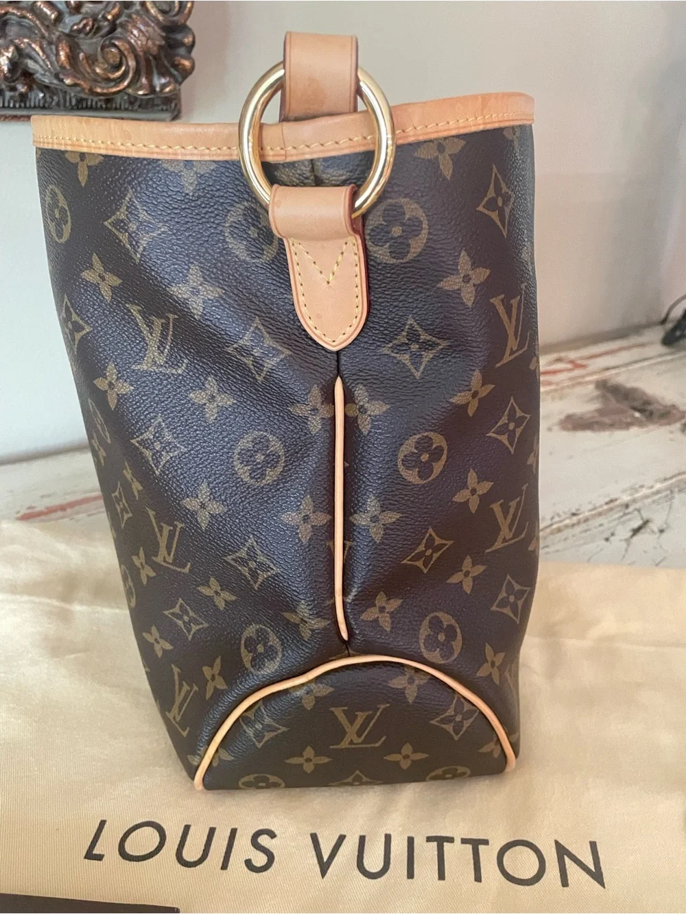 Discontinued Louis Vuitton Delightful PM Shoulder Hobo in Brown and Natural Tri